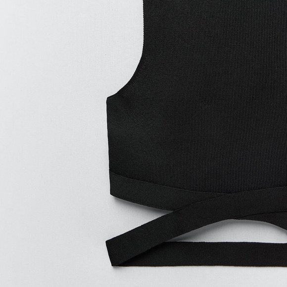 NWT Zara Cut-Out Knit Crop Top - Picture 4 of 8